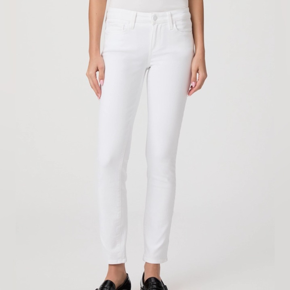 White PAIGE Skyline Ankle Peg Skinny Jean Size 28